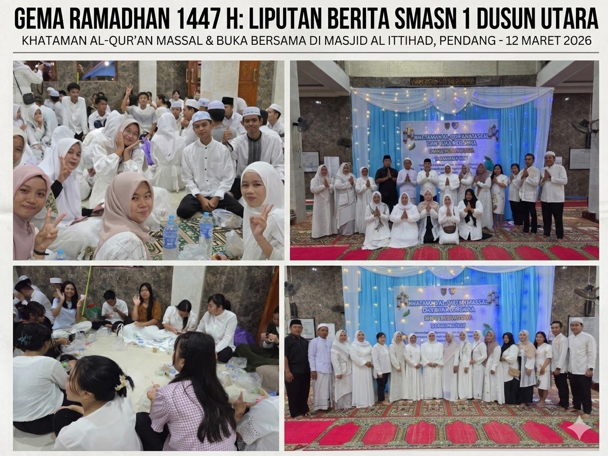 Keluarga Besar SMAN 1 Dusun Utara Gelar Khataman Al-Qur'an Massal dan Buka Puasa Bersama di Masjid Al Ittihad