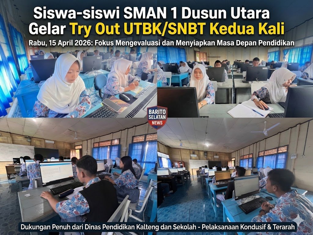 Persiapan Menuju PTN: Siswa Kelas XII SMAN 1 Dusun Utara Fokus Ikuti Try Out UTBK Gelombang Kedua
