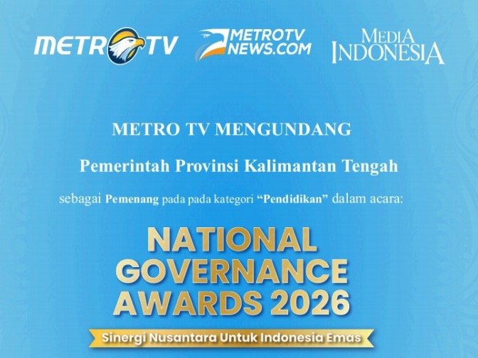 Kalteng Raih Penghargaan Nasional dalam National Governance Awards 2026, Digitalisasi Pembelajaran, Sekolah Gratis dan Kuliah Gratis Jadi Sorotan Nasional